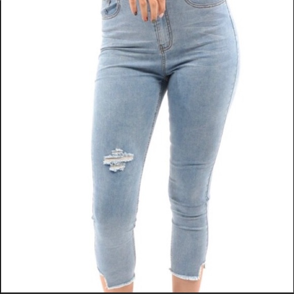 🎉HP x 2🎉High Waist Distressed Skinny Crops-Jian & Feng -Measurements in Pics - Picture 7 of 15